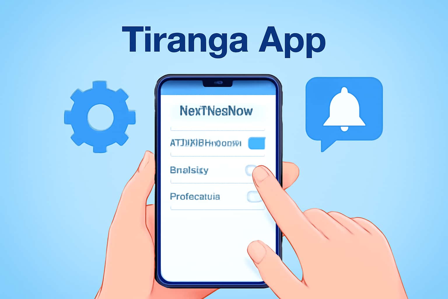 An illustration of configuring notifications within the Tiranga App.