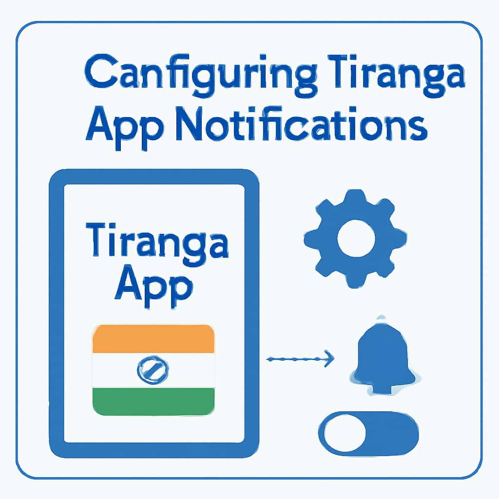 Diagram detailing steps for configuring notifications in the Tiranga App.