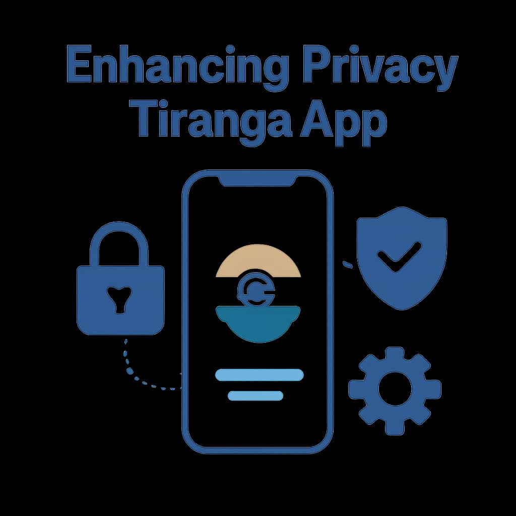 Illustration of privacy features in the Tiranga App.