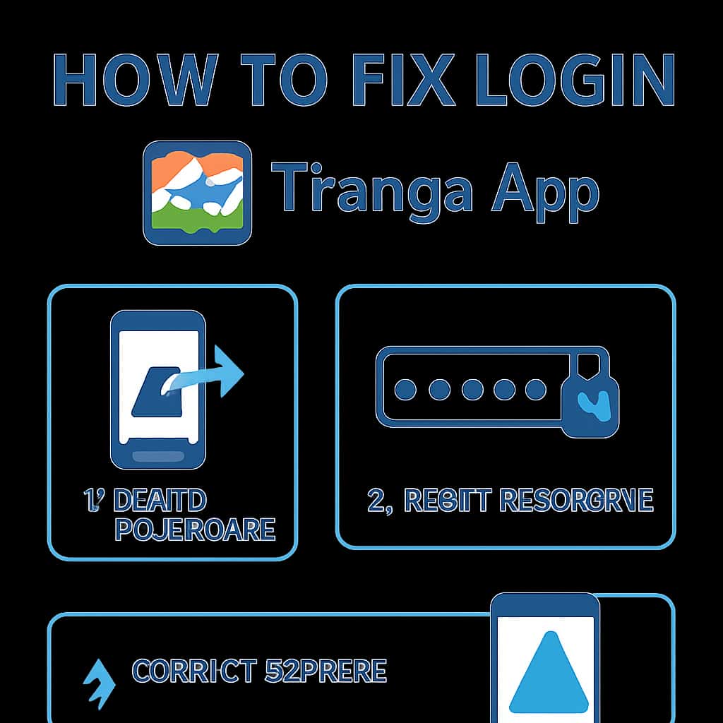 Educational illustration depicting steps to resolve login issues in Tiranga App.