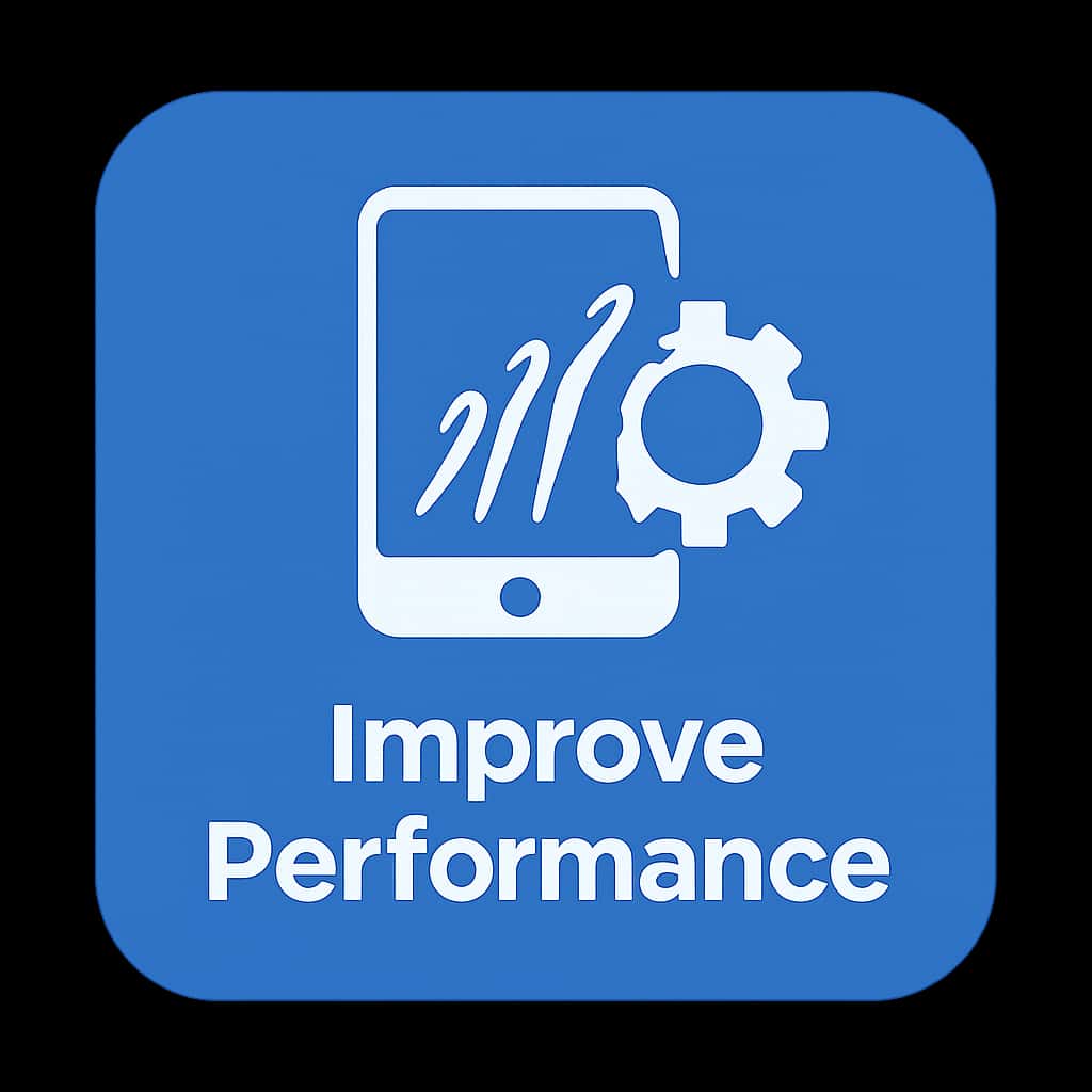 A simple badge illustrating Tiranga App performance improvement.