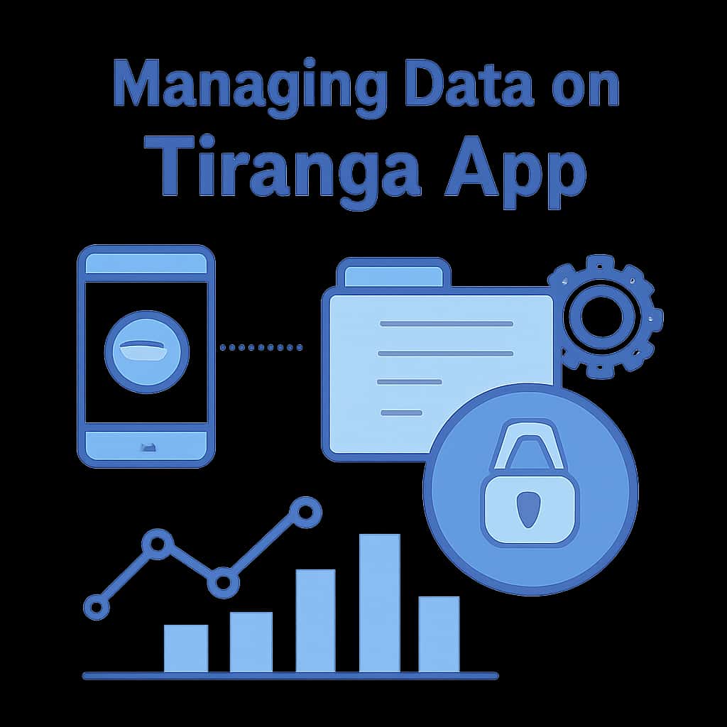 Diagram illustrating data management features of the Tiranga App.