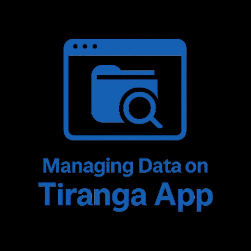 Icon representing data management on the Tiranga App.