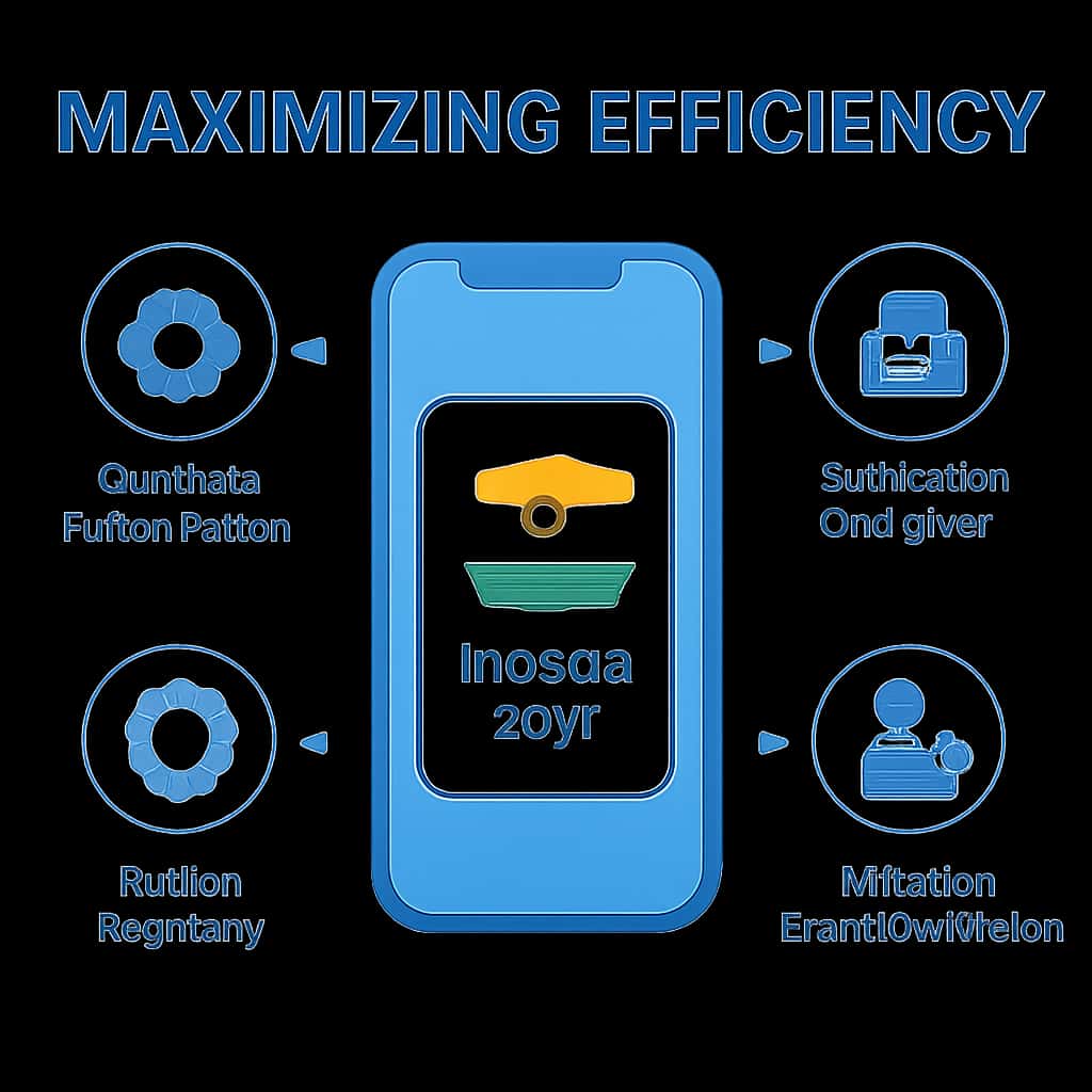 An educational diagram elaborating on maximizing efficiency in the Tiranga App.