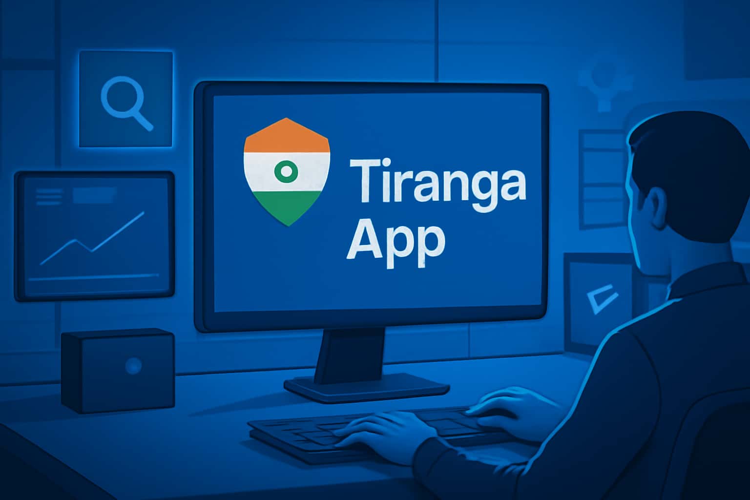 A visual representation of security monitoring in the Tiranga App.