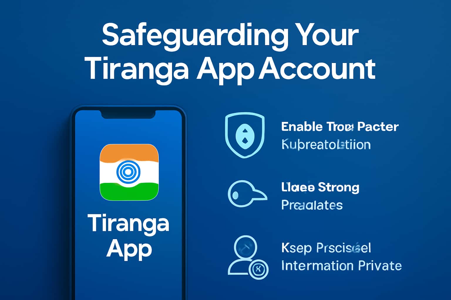 Visual representation of security measures for the Tiranga App account.