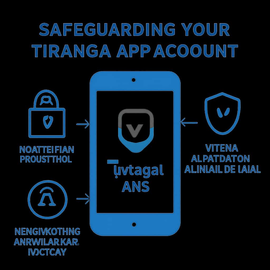 Illustration detailing the steps to safeguard your Tiranga App account.