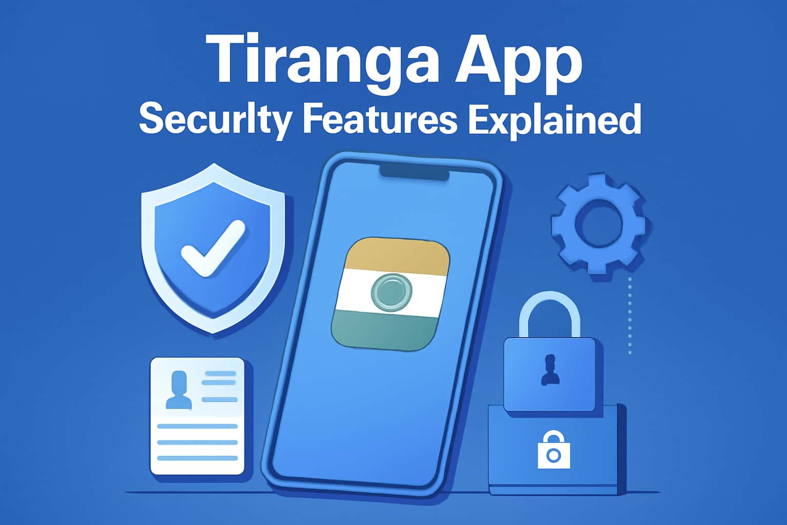 An informative visual representation illustrating the security features of the Tiranga App.