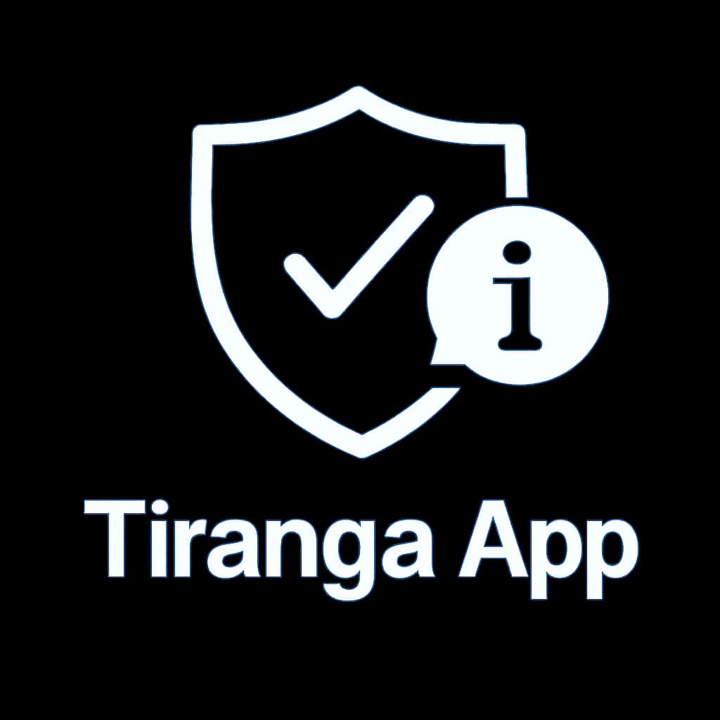 A minimalist badge showcasing the security features of Tiranga App.