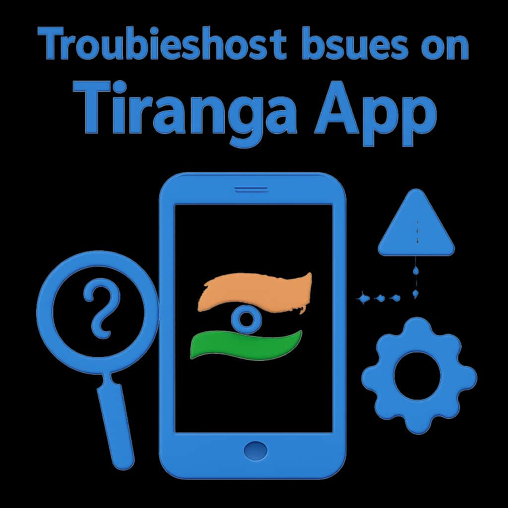 Diagram detailing troubleshooting techniques for the Tiranga App.