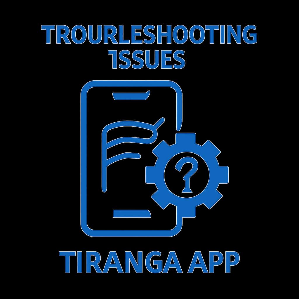 Icon representing troubleshooting support for the Tiranga App.
