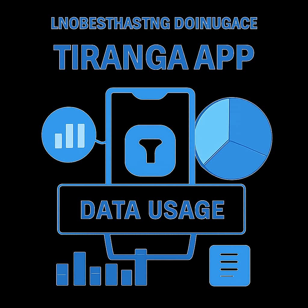 A diagram illustrating data usage features of the Tiranga App.